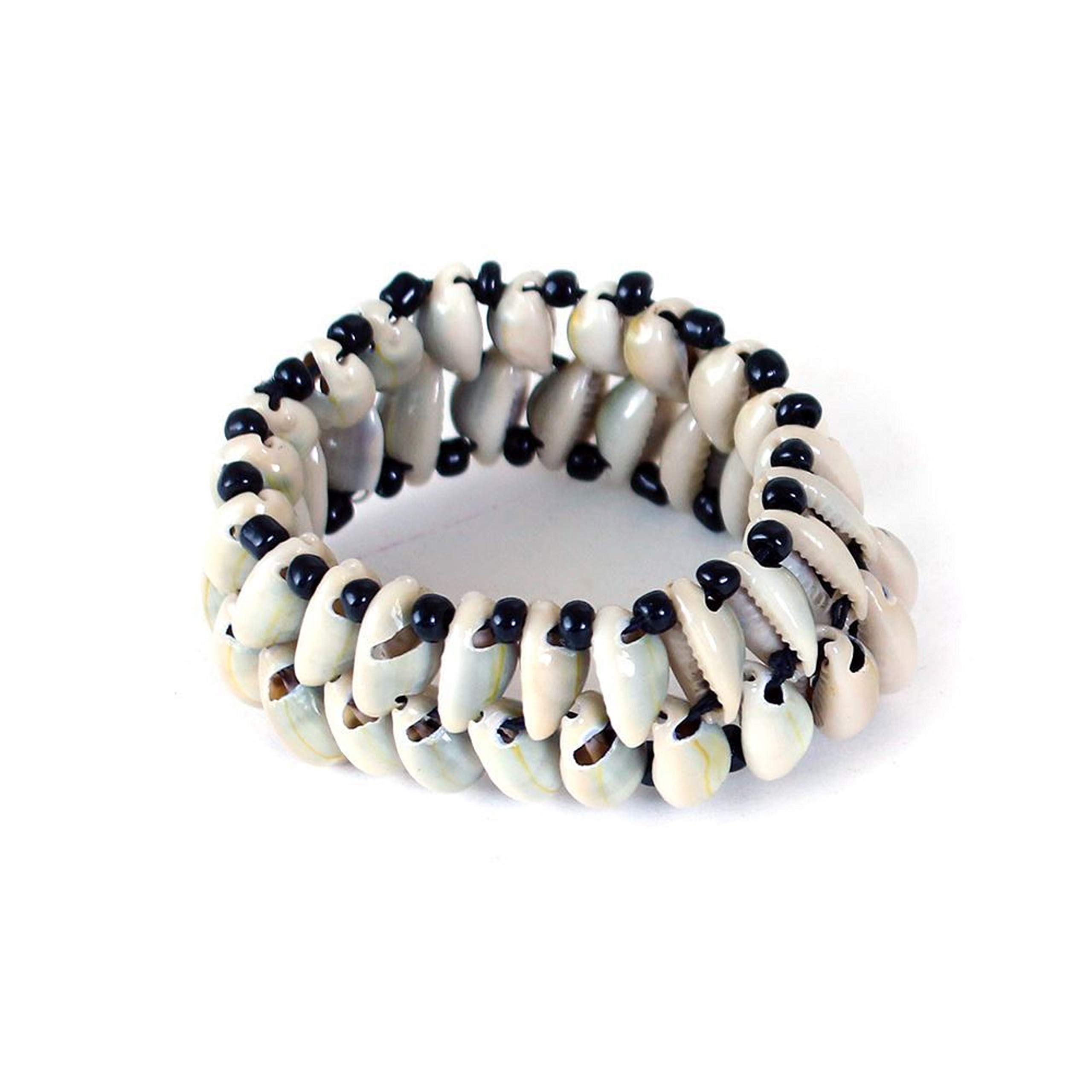 Double-Row Cowrie Shell Bracelet for Women - Handmade Boho Beach Jewelry, Natural Seashell Anklet - Perfect for Summer Vacations, Festivals & Beach Parties