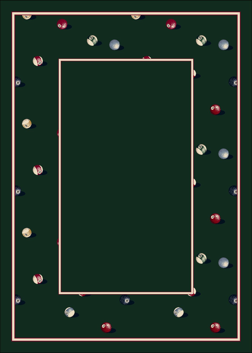 Design Center Billiards Emerald Novelty Area Rug 7'8