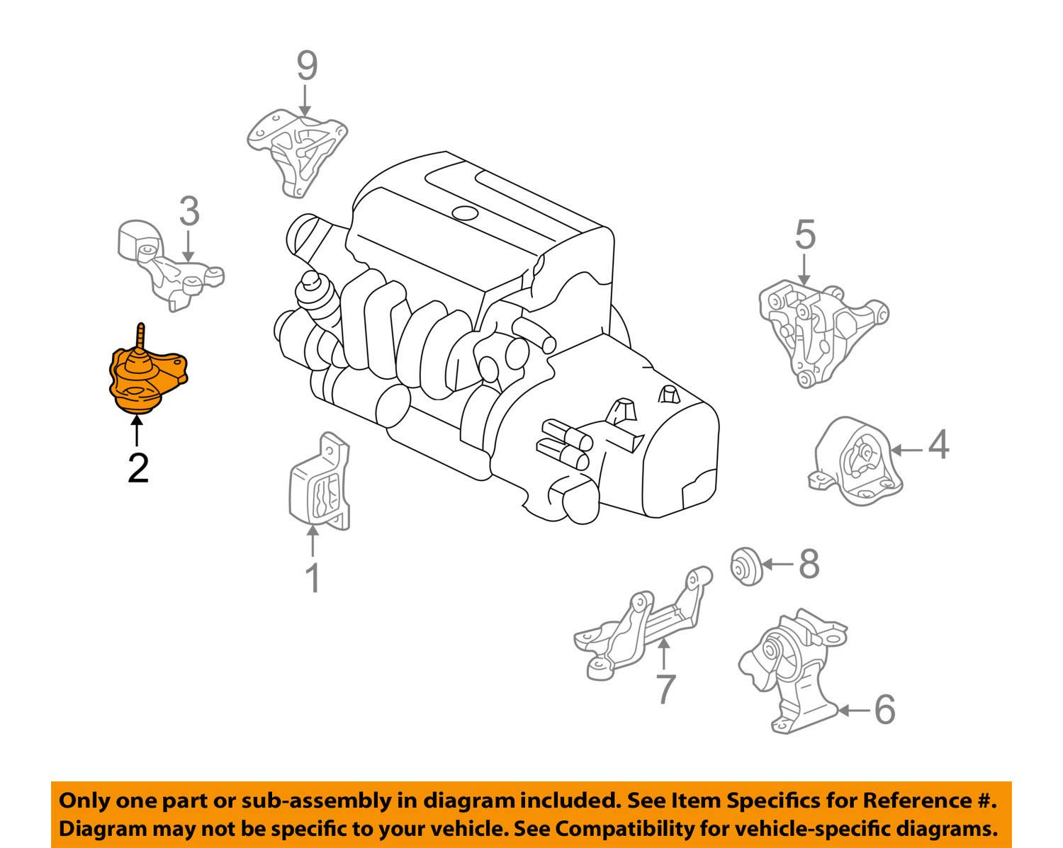 Genuine Honda 50821-SCV-A03 Engine Side Mounting Rubber Bracket - Compatible with Honda Civic, Accord, CR-V - Durable Vibration Dampener for Smoother Ride & Reduced Noise - Perfect for Engine Repair & Maintenance