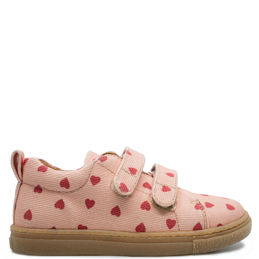 Angulus Pink and Red Velcro Sneakers for Kids - Comfortable Lightweight Walking Shoes for Boys & Girls - Perfect for School, Play & Everyday Wear
