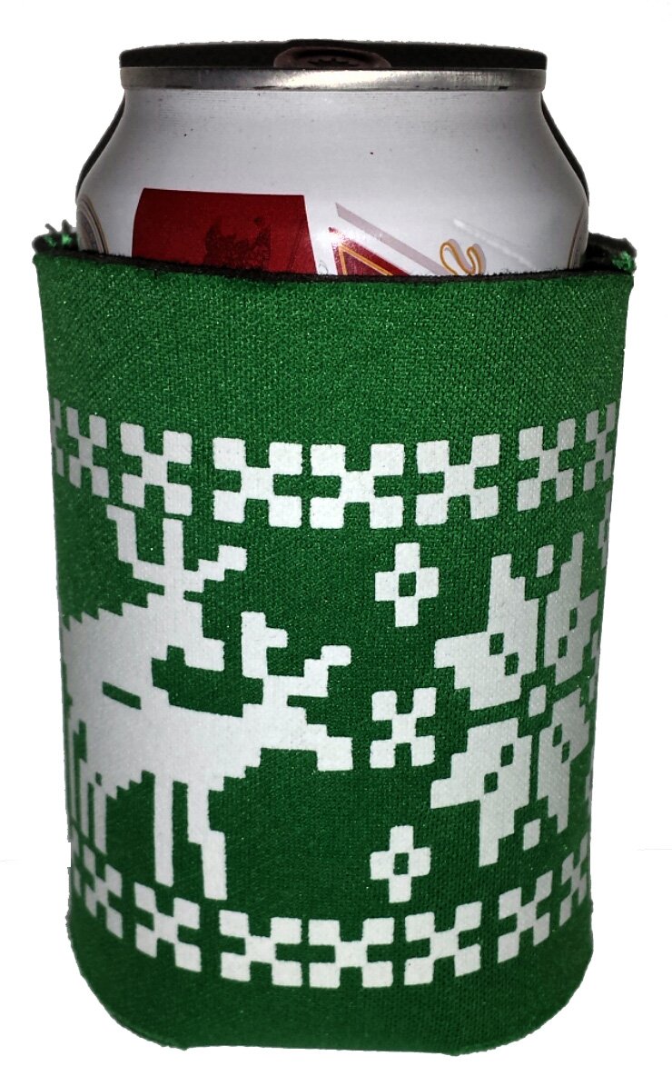 Funny Christmas Beer Hug Can Cover - Reindeer Design Insulated Cozy for Holiday Parties, Gifts & Ugly Sweater Events