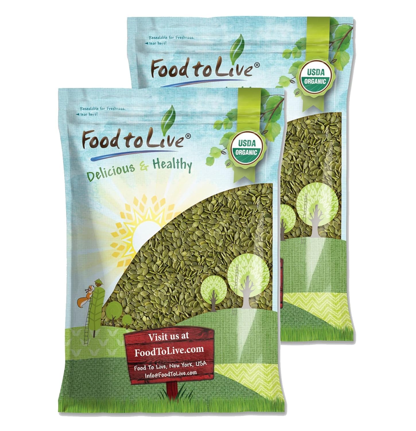 Food to Live Organic Raw Pepitas (Pumpkin Seed Kernels) - 18 Pounds Bulk, Non-GMO, Unsalted, No Shell, No Oil, Vegan, Kosher | Keto-Friendly, High Protein & Essential Fatty Acids | Perfect for Baking, Snacking, Salads & Healthy Recipes