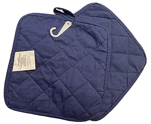 Heat Resistant Oven Mitts and Pot Holders Set - 2-Piece Kitchen Safety Gloves for Baking, Cooking, Grilling - Non-Slip Silicone Grip (Blue) - Perfect for Roasting, Baking, and Handling Hot Dishes