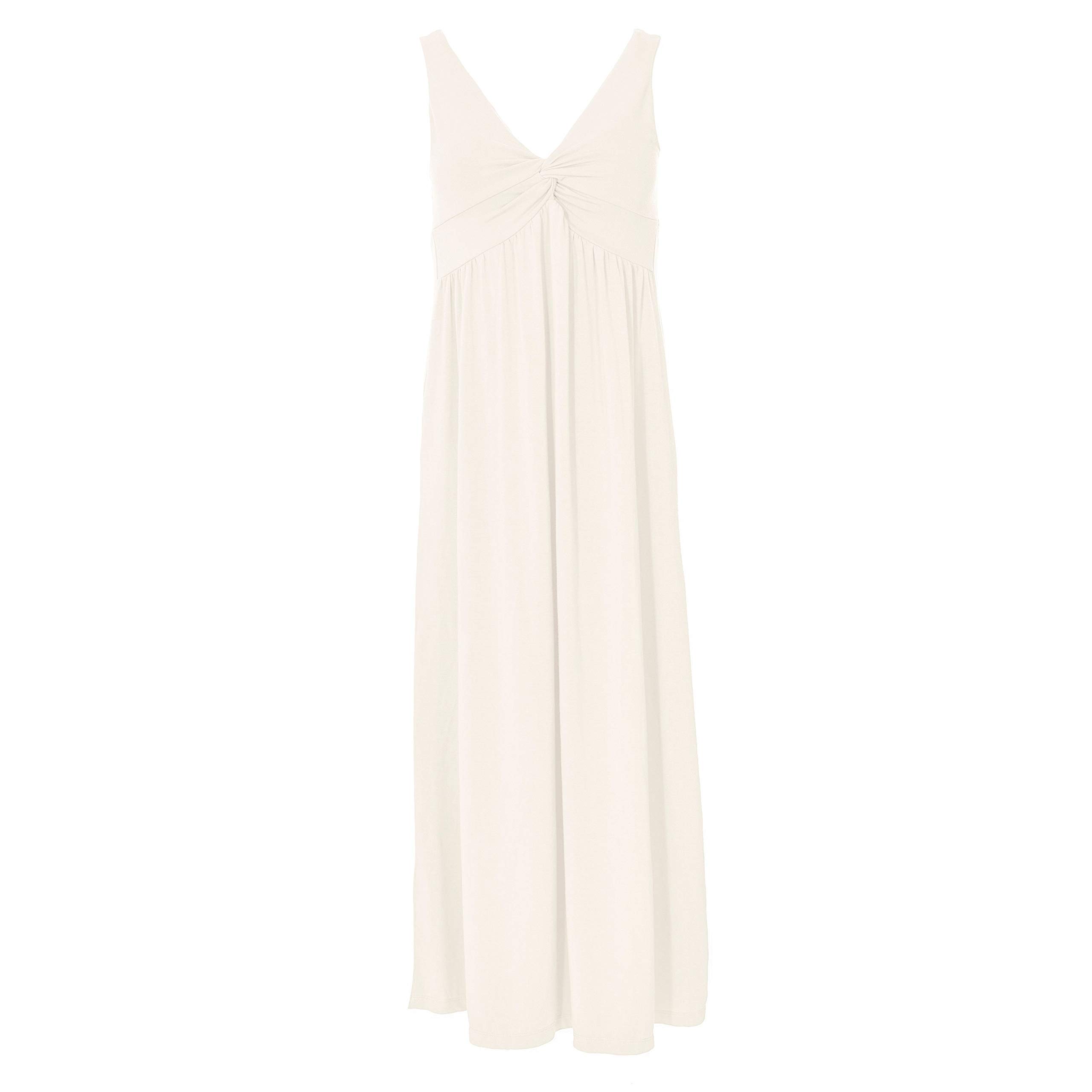 KICKEE Women's Solid Color Simple Twist Nightgown - Soft Comfortable Sleepwear for Nighttime Relaxation & Lounge Wear
