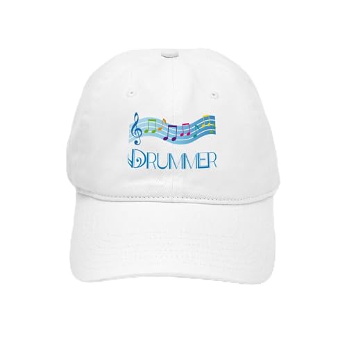 White - Colorful Music Drummer Cap