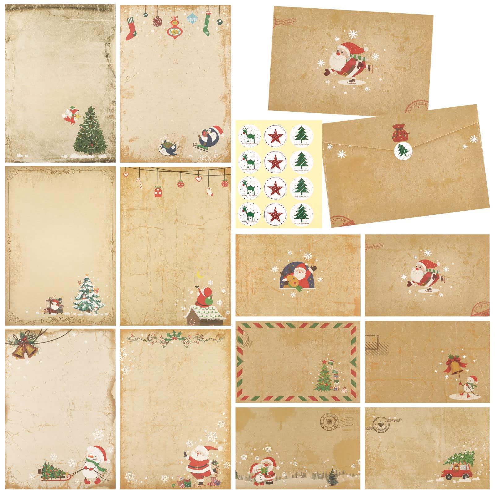 126-Piece Christmas Stationery Set with Envelopes - Holiday Letter Writing Paper & Printer Paper for Cards, Invitations & Gift Tags | Festive Home Office & School Use