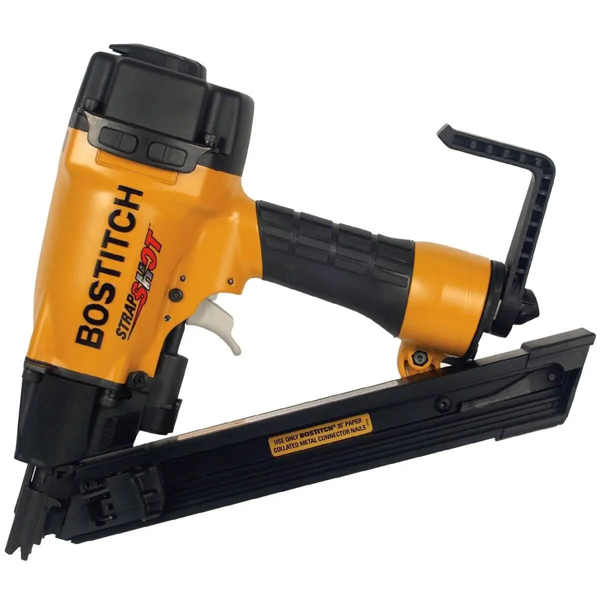 Bostitch MCN150 StrapShot 1-1/2 Inch Metal Connector Nailer - Heavy Duty Framing & Roofing Nail Gun for Construction and Woodworking Projects