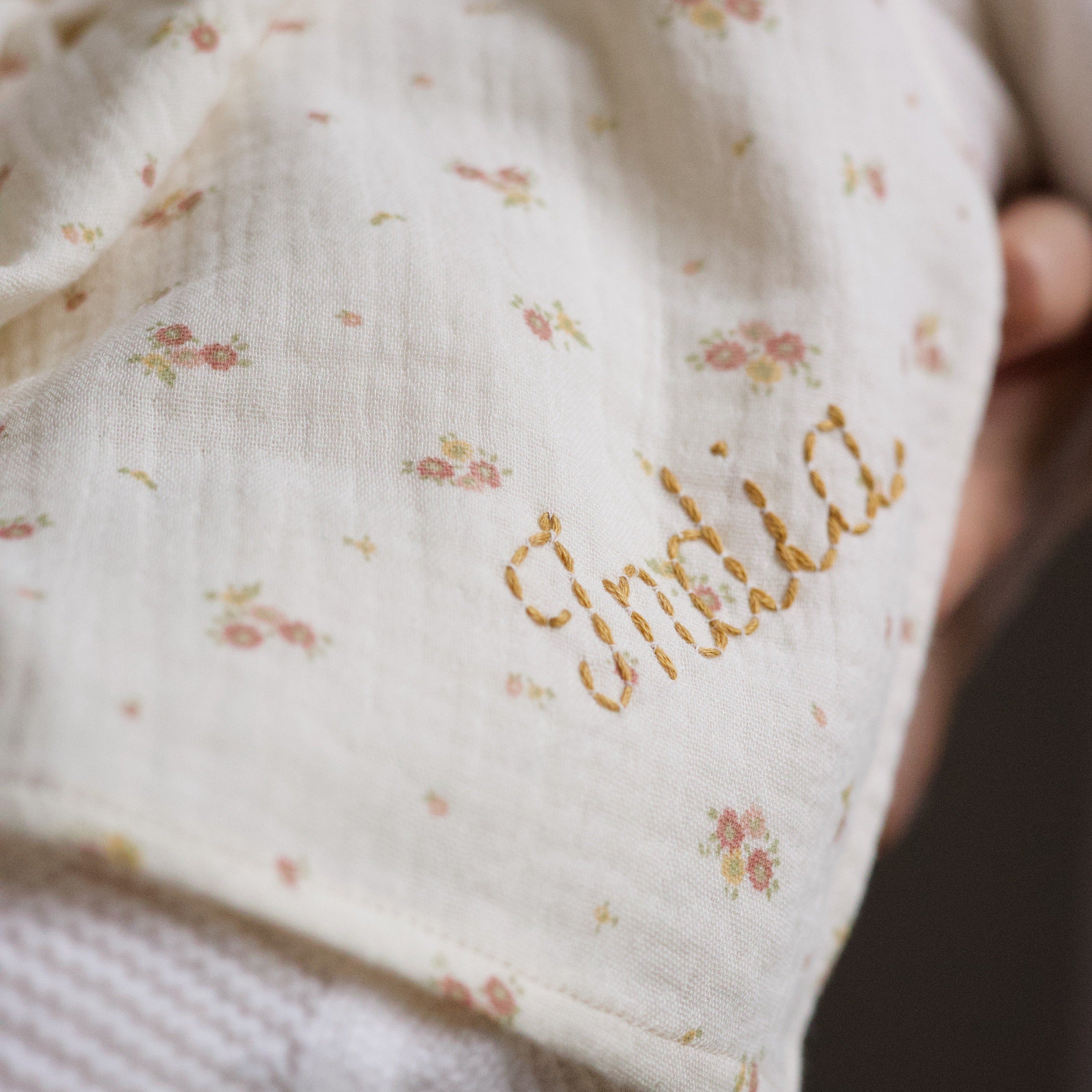Soft Organic Cotton Baby Swaddle Blankets - Set of 2, Beige Floral & Pink for Newborns | Perfect for Swaddling, Nursing & Photo Shoots