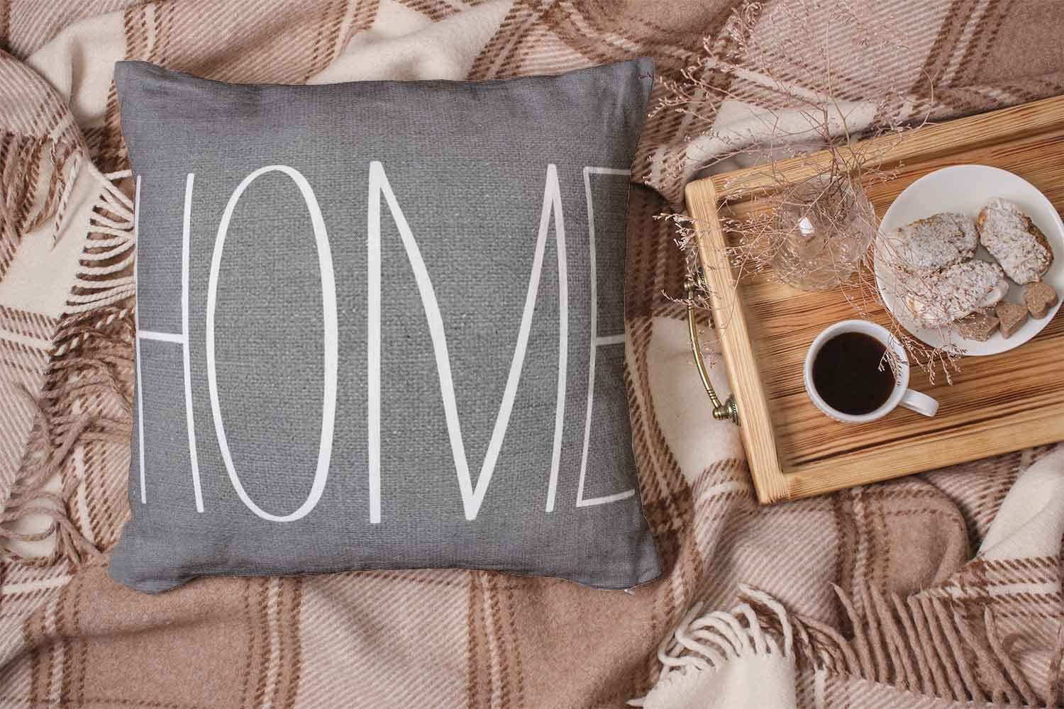 20x20 Inch Love Rustic Gray Decorative Pillow Covers - Retro Bless This Home Lumbar Throw Pillowcases for Bedroom, Sofa & Living Room Decor
