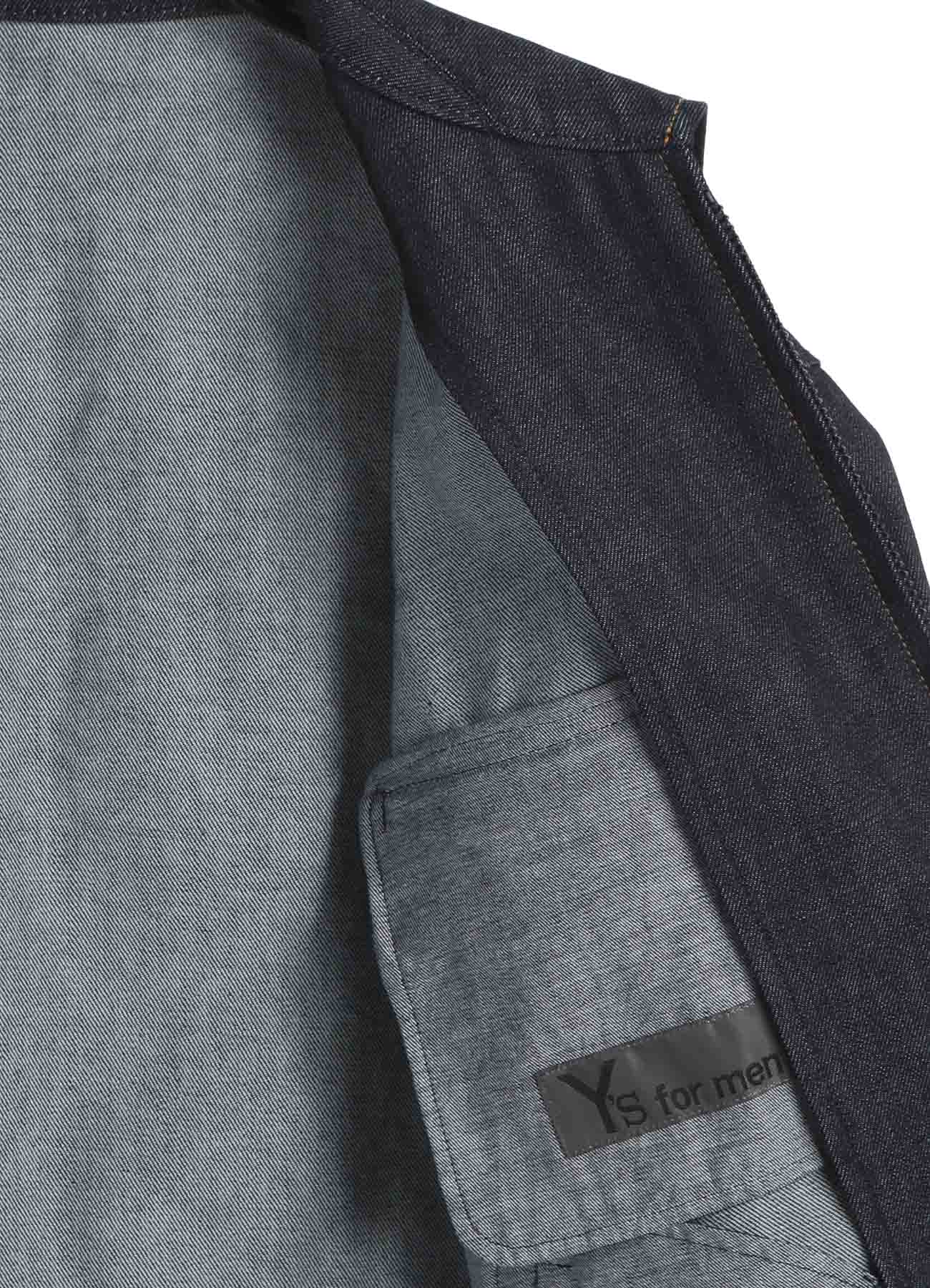 13oz Uneven Yarn Denim Blouson with Collar Combi - Stylish Casual Jacket for Men & Women - Perfect for Everyday Wear, Street Fashion & Layering
