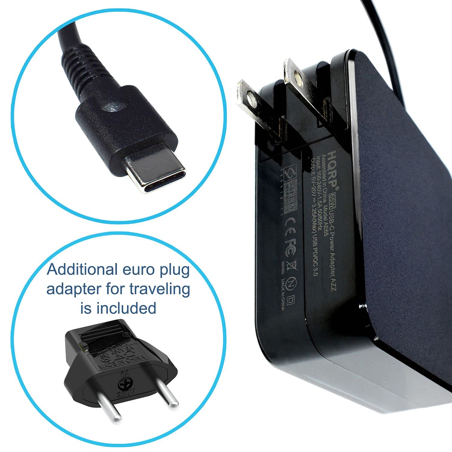 Nintendo Switch AC Adapter Charger with USB-C Cable & Euro Plug - Fast Charging Power Supply for Nintendo Switch Console - Perfect for Gaming at Home or Travel