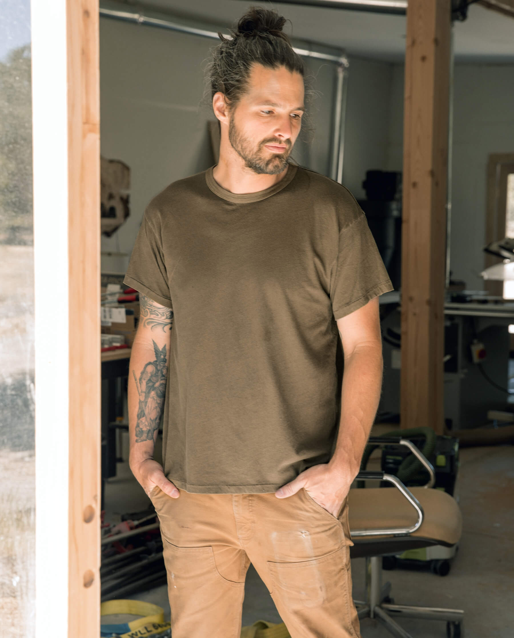Slim Fit Men's T-Shirt - Dark Army Green | Comfortable Casual Wear for Everyday & Work Outfits