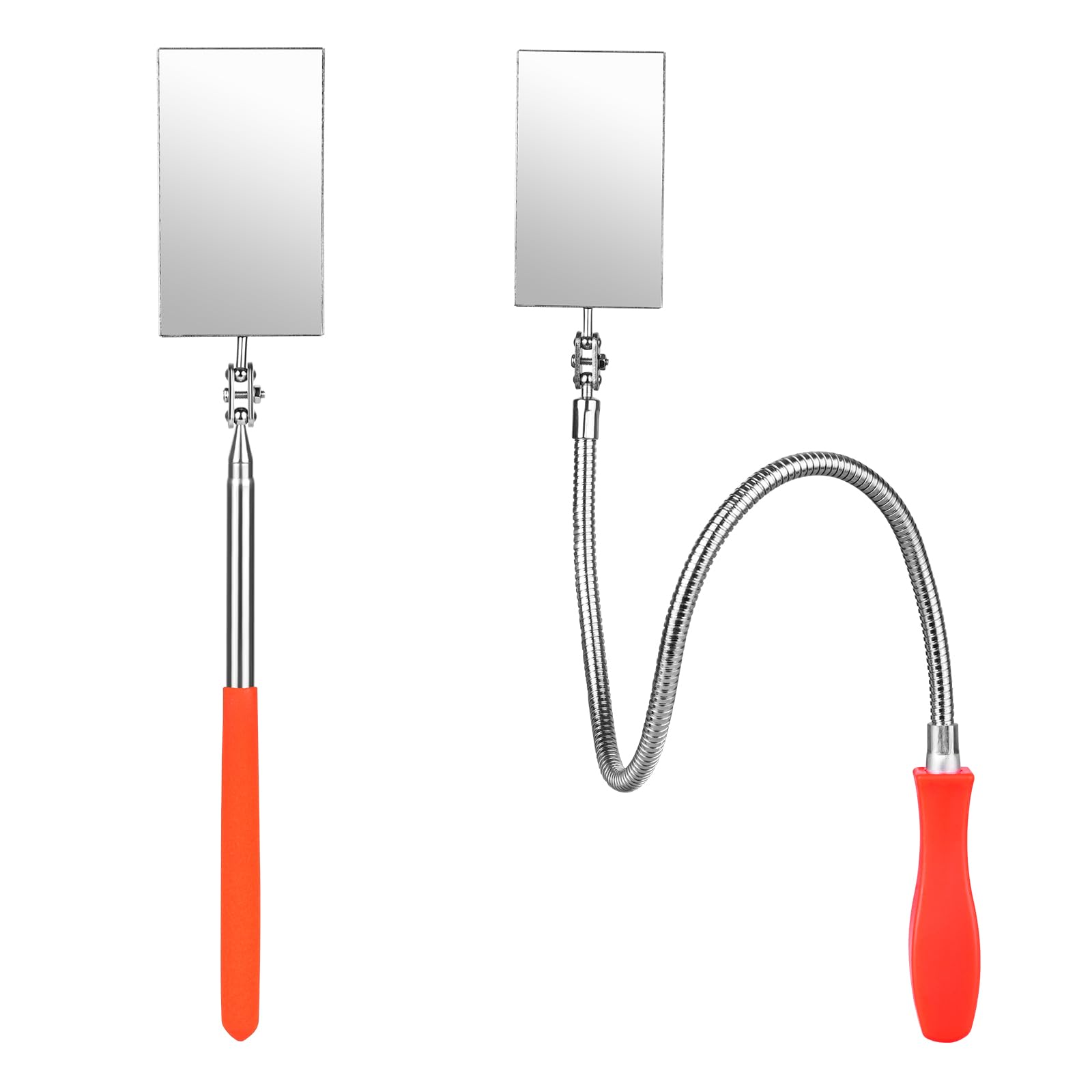Telescoping Inspection Mirror - Flexible & Extendable Automotive Mirror with Bendable Handle for Vehicle Maintenance, DIY Repairs, and Hard-to-Reach Areas - Perfect Gift for Car Enthusiasts and Mechanics