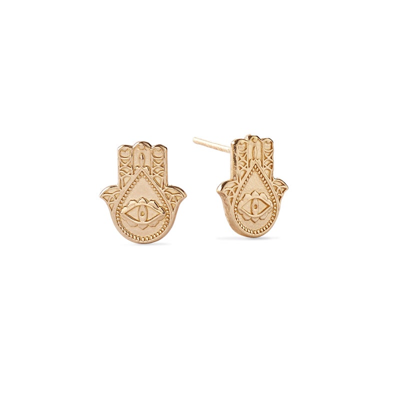 Hamsa Earrings for Women - 925 Sterling Silver Stud Earrings with Evil Eye Protection - Perfect for Everyday Wear, Gifts & Spiritual Jewelry Collection