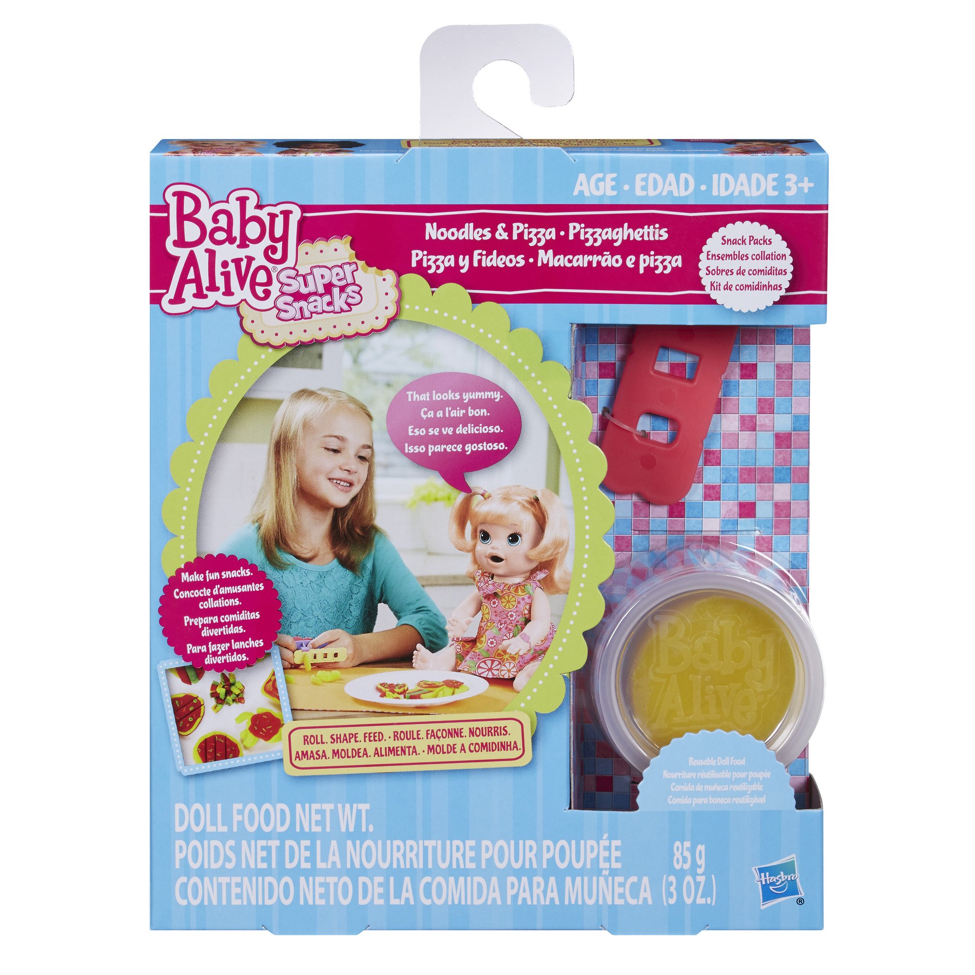 Baby Alive Super Snacks Noodles & Pizza Snack Pack Blonde Baby Doll - Interactive Feeding Toy for Toddlers & Kids - Perfect for Pretend Play, Birthday Gifts & Role Play Activities