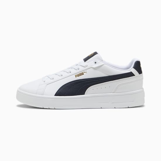 PUMA Men's Court Classico Sneakers - White/Black - Classic Low-Top Tennis Shoes for Men | Comfortable & Stylish for Casual Wear, Gym, and Everyday Use