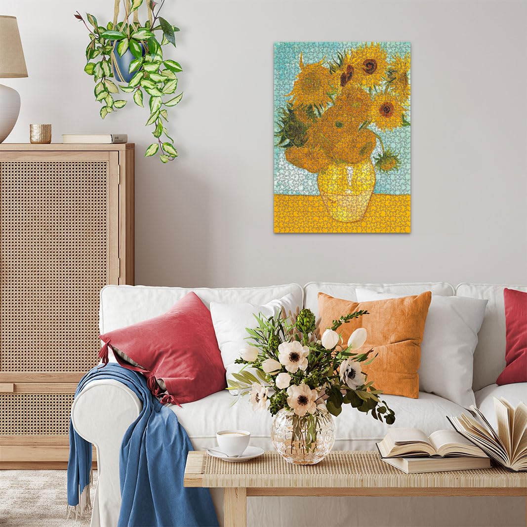 Ravensburger 1000-Piece Van Gogh Sunflowers Jigsaw Puzzle for Adults - Premium Quality Puzzle with Glue for Framing - Perfect for Home Decor, Gifts & Relaxation