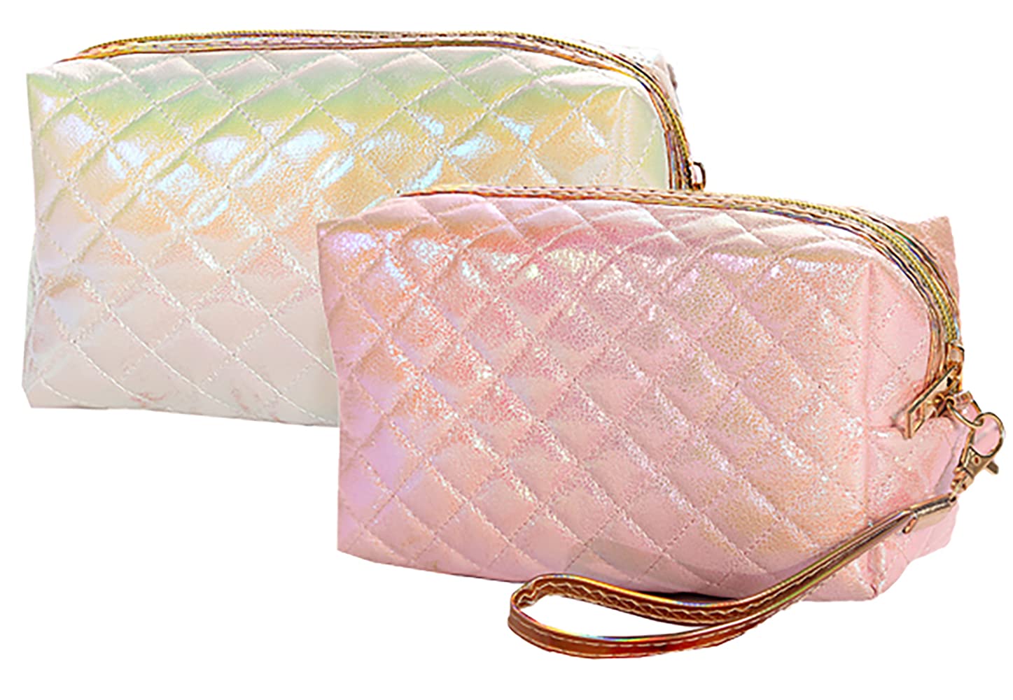Holographic Makeup Bag Large Transparent TPU Cosmetic Travel Organizer - Waterproof Toiletry Pouch for Women, Laser Design Portable Makeup Case (Perfect for Travel, Gym, Beach & Daily Cosmetics Storage)