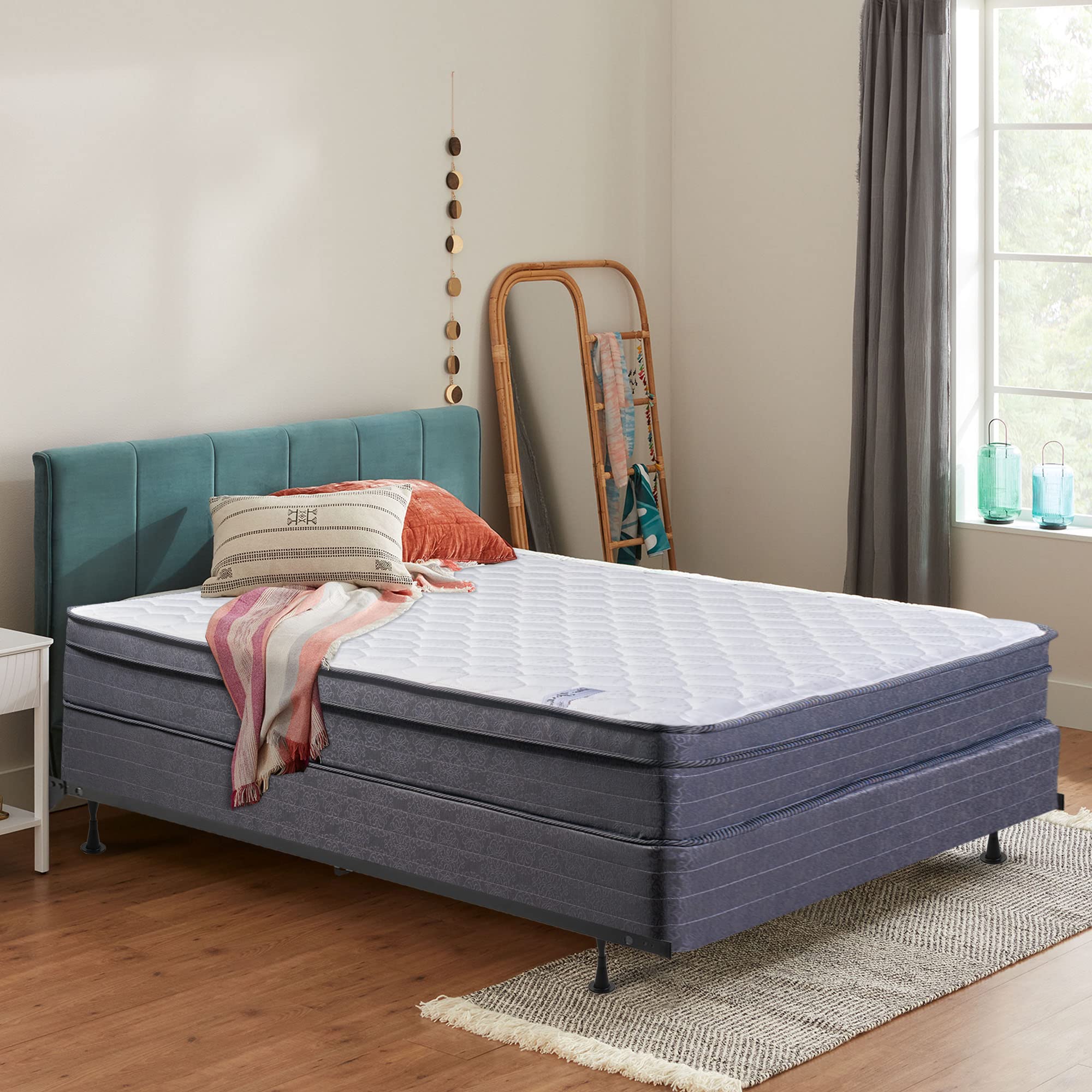 10-Inch Plush Hybrid Eurotop Innerspring Mattress with 4