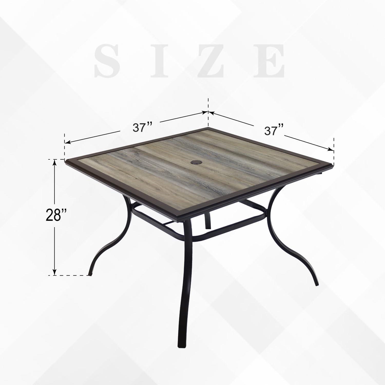 Outdoor Square Bistro Table with 1.6