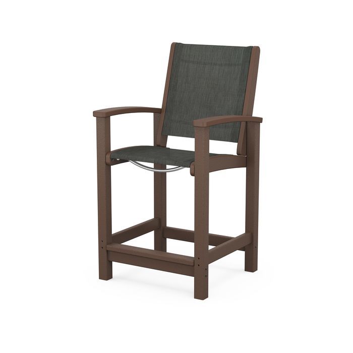 POLYWOOD Coastal Counter Chair - Durable Outdoor Bar Stool for Patio, Deck & Poolside - Weather-Resistant & Low Maintenance