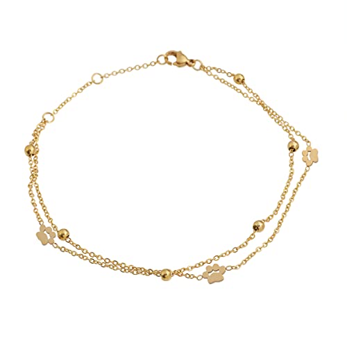 Gold Dog Paw with Chain