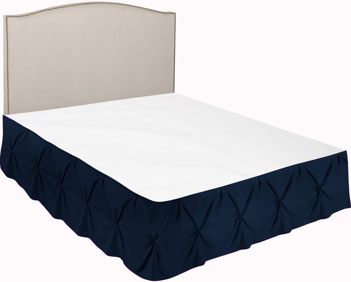 Premium 100% Egyptian Cotton Pinch Pleated Bed Skirt - 1000 Thread Count, 32
