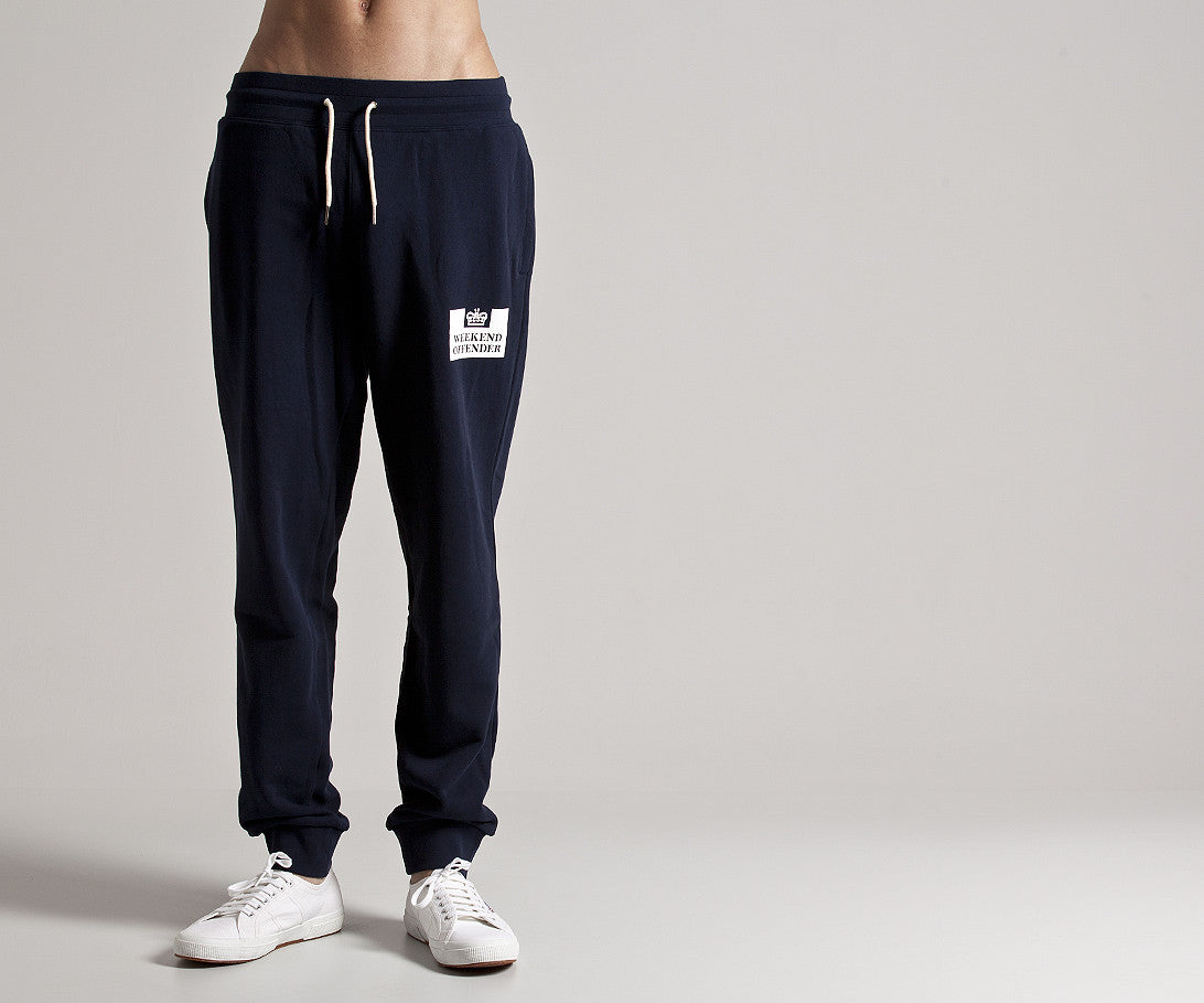 Men's Weekend Offender Classic Jog Pants in Navy Blue - Comfortable Casual Sweatpants for Lounge, Gym & Streetwear