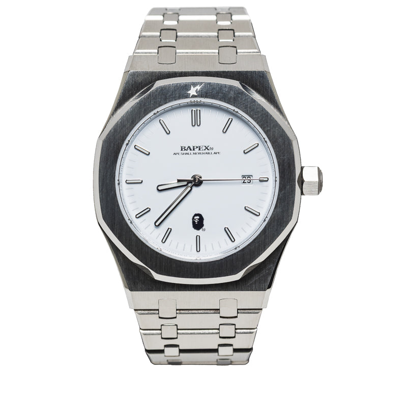 BAPEX Silver Type 9 Watch by A Bathing Ape | Luxury Streetwear Timepiece for Men | Perfect for Casual Wear, Street Fashion & Collectors