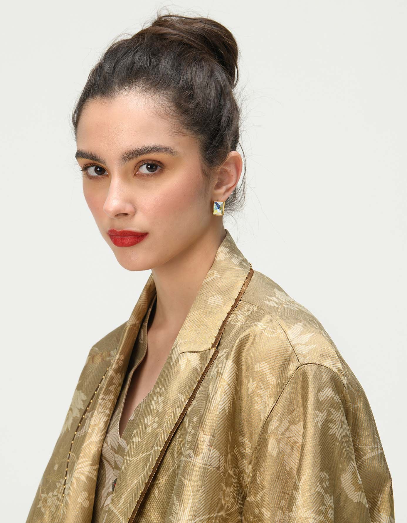 Luxury Silk Brocade Cape Coat in Oyster Grey - Elegant Women's Evening Wrap for Formal Events & Special Occasions