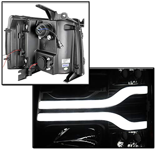 LED Headlights for Chevy Silverado 2007-2013 - Black Projector with DRL | Off-Road & Night Driving
