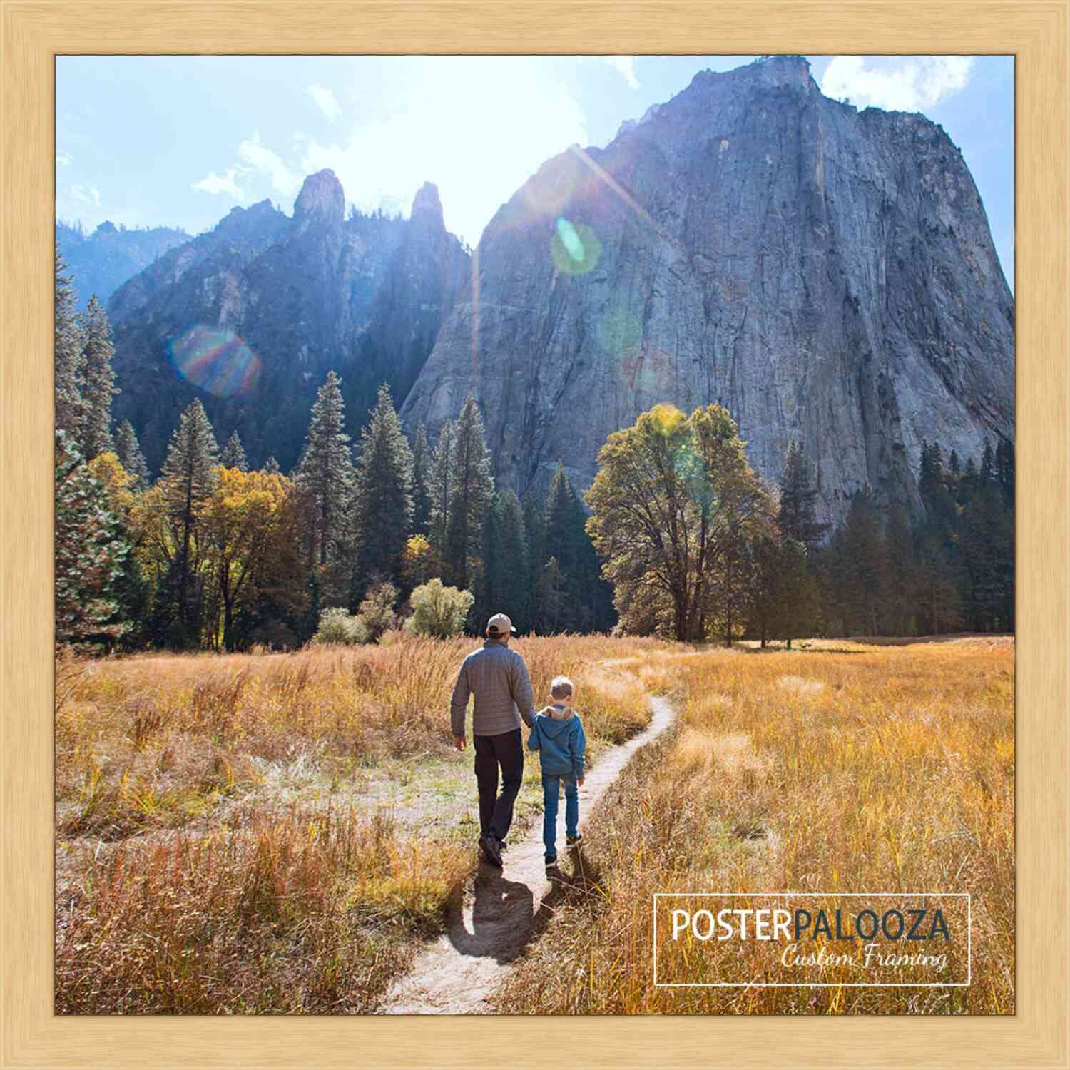 50x50cm Natural Modern Minimalist Wood Picture Frame - Solid Wood Poster Frame with UV Acrylic, Foam Backing & Hanging Hardware - Perfect for Wall Art, Home Decor, Office Display & Photo Gallery (20x20 Inches)