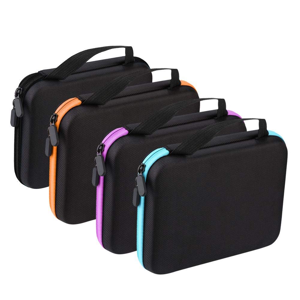 63-Slot Essential Oil Travel Case with Foam Insert & Handle - Portable Aromatherapy Storage Organizer for On-The-Go Use (Orange) | Perfect for Travel, Home, and Office Use