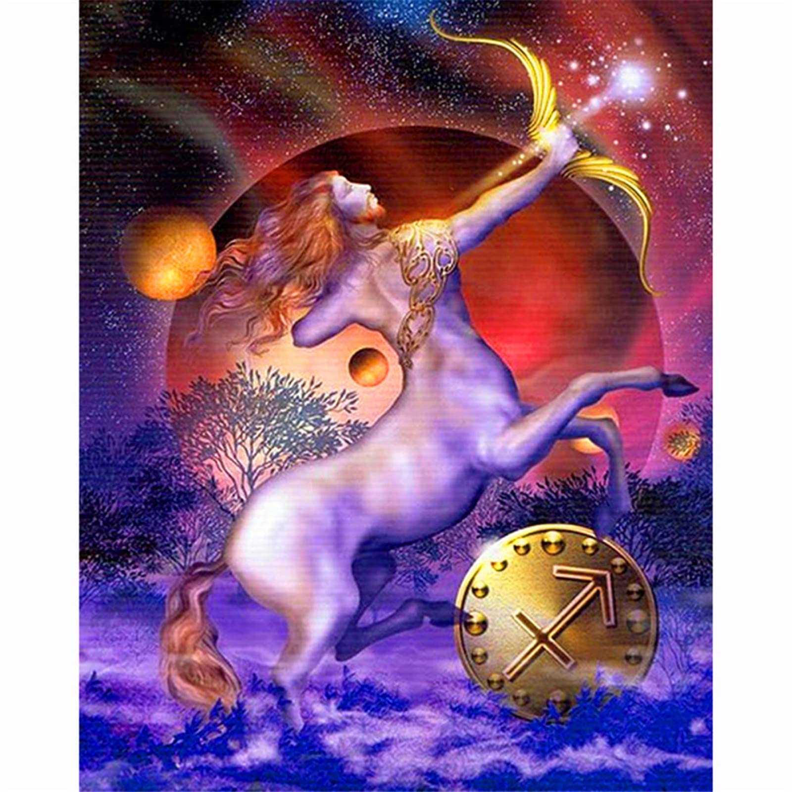 5D Diamond Painting Kit for Adults - Colorful Sagittarius Full Drill Diamond Embroidery Art (32x48in) | DIY Cross Stitch Gem Wall Decor | Perfect for Home Decoration, Stress Relief & Creative Gift Giving