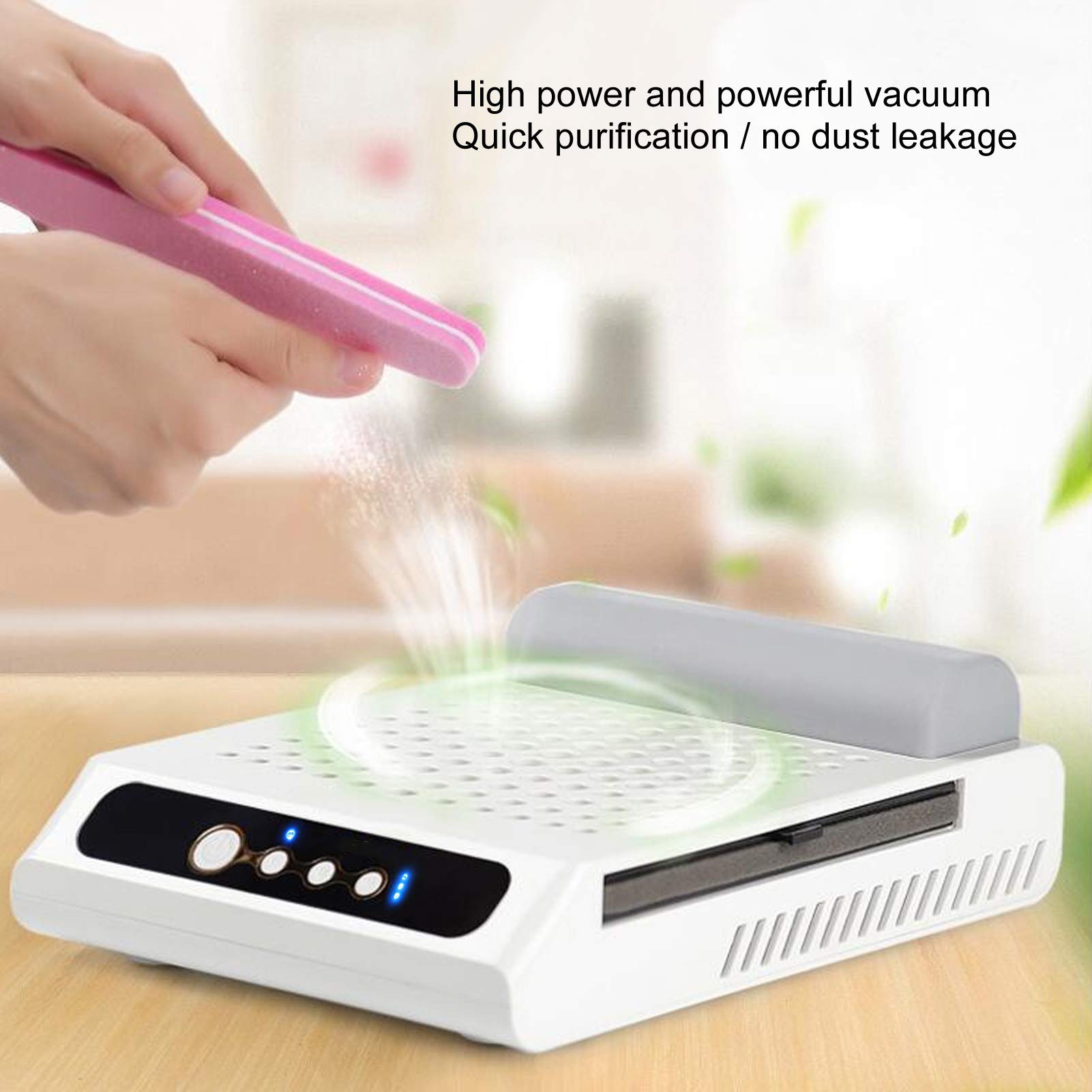 70W High-Power Nail Dust Collector Vacuum Cleaner - Strong Suction Manicure Dust Extractor for Nail Salon & Home Use | Portable Nail Drill Dust Collector for Gel Polish, Acrylic & Pedicure