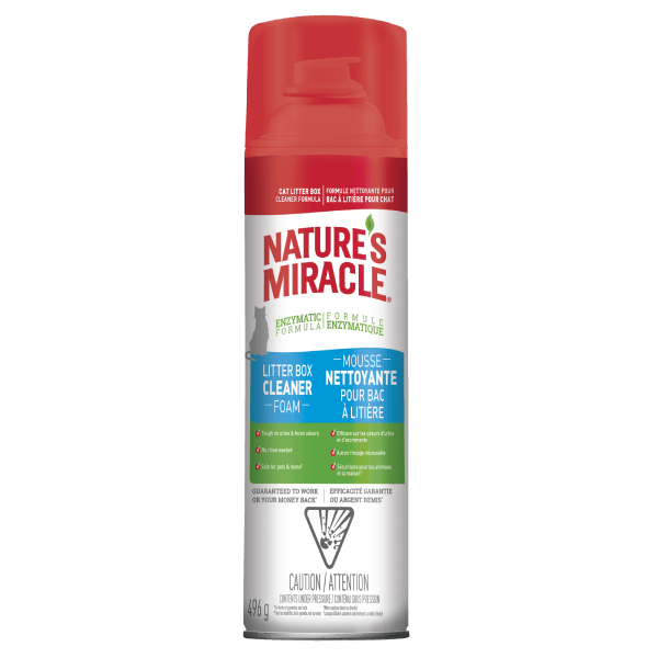Nature's Miracle Litter Box Cleaner Foam - Enzymatic Stain & Odor Remover for Cats | Safe Cleaning Solution for Plastic & Metal Litter Boxes | Perfect for Multi-Cat Homes & Small Spaces