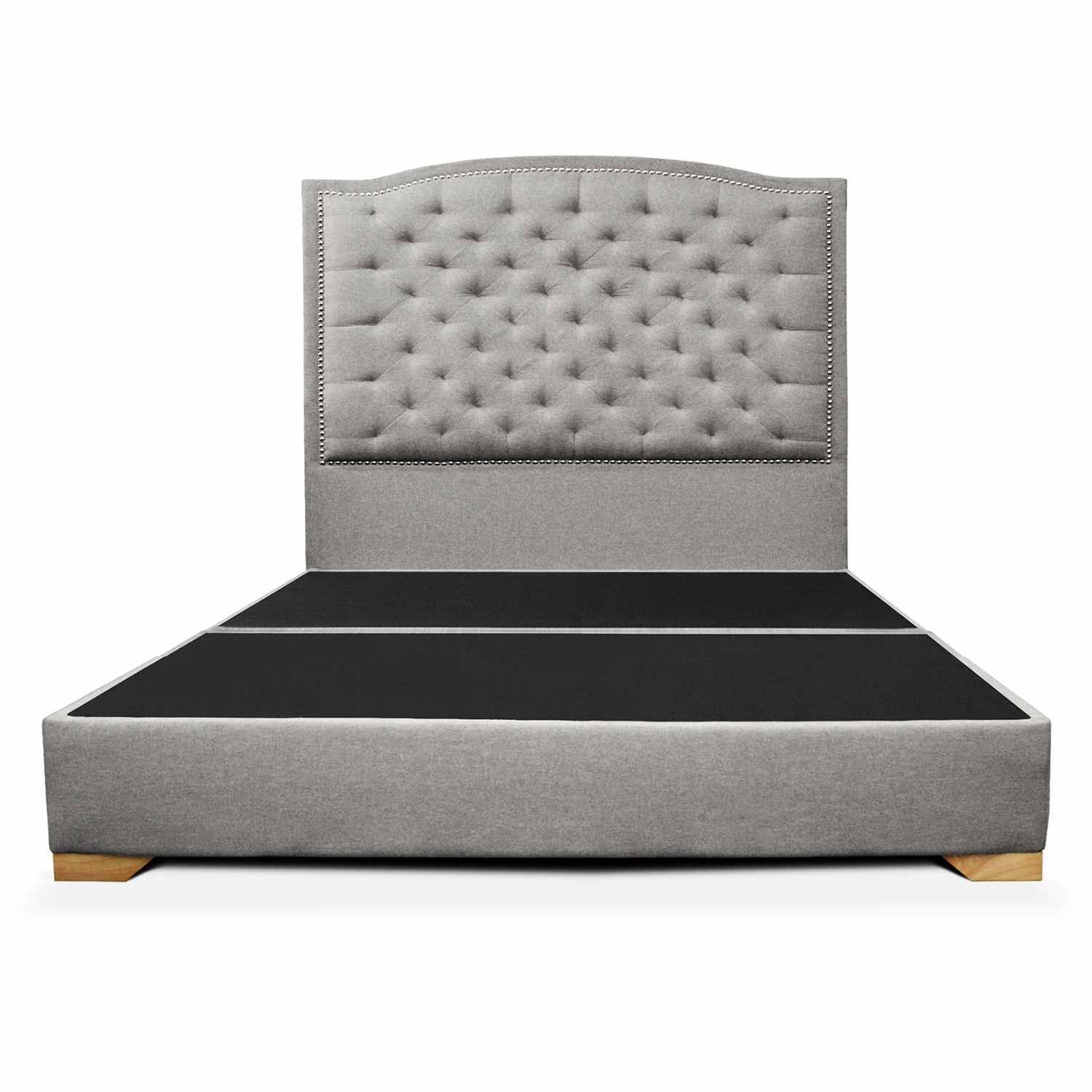 Lawrence Grey Bed Base 100x30cm for King Size Mattress 200x200cm with Headboard - Perfect for Modern Bedrooms & Guest Rooms