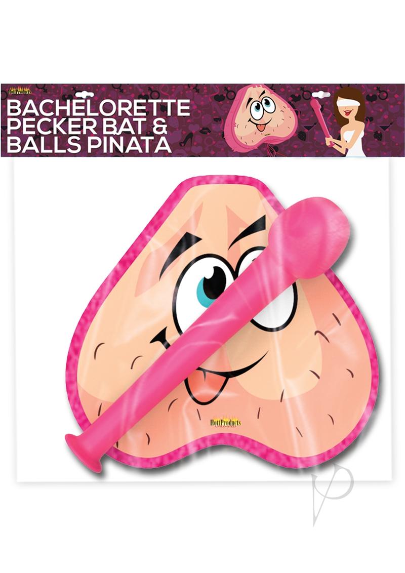 Bachelorette Party Pinata Set - Pink Pecker Bat & Balls for Adult Bachelorette Parties, Bridal Showers & Girls Night Out