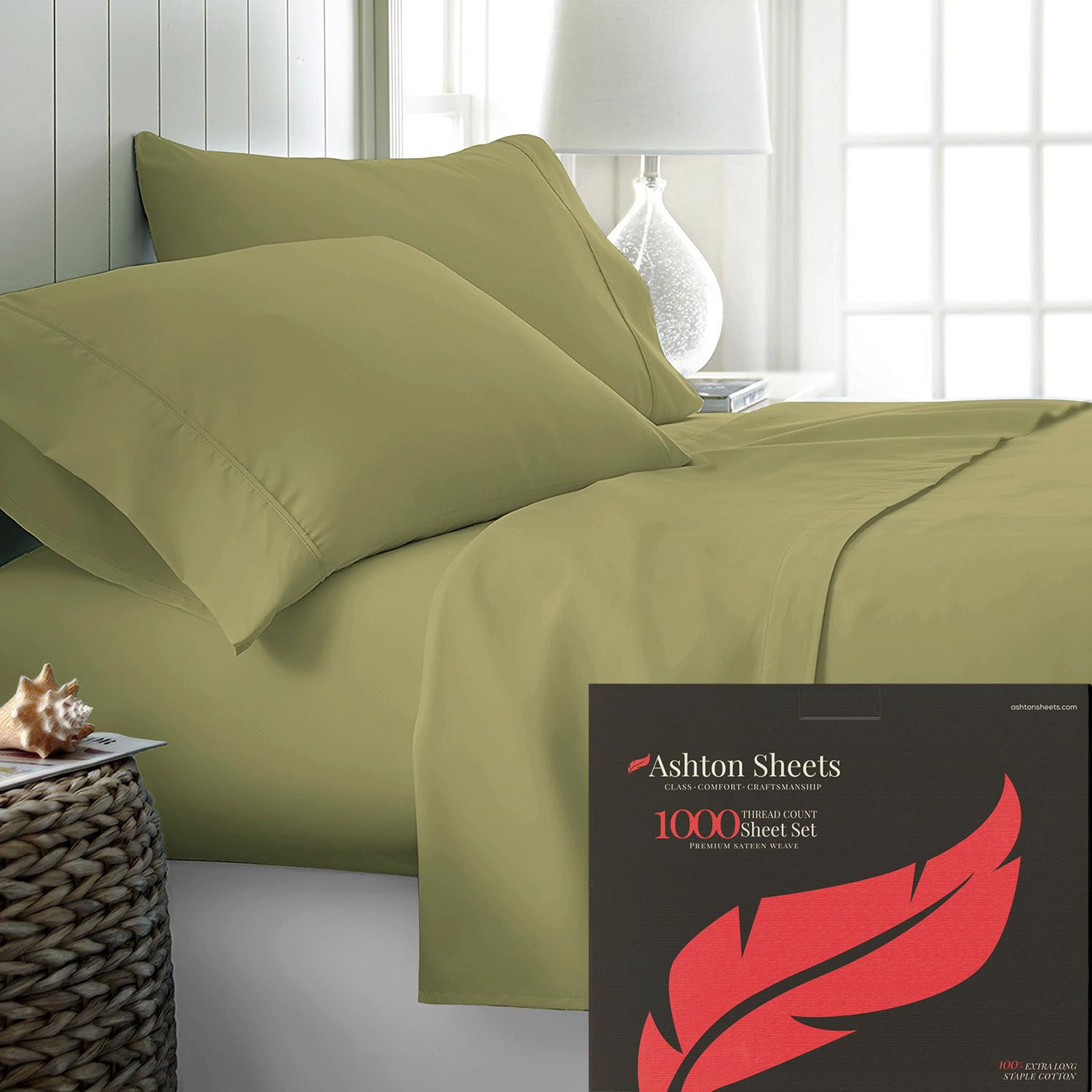 Luxury 100% Egyptian Cotton King Size Sheets - 1000 Thread Count, 4-Piece Set, Cooling & Breathable, 16