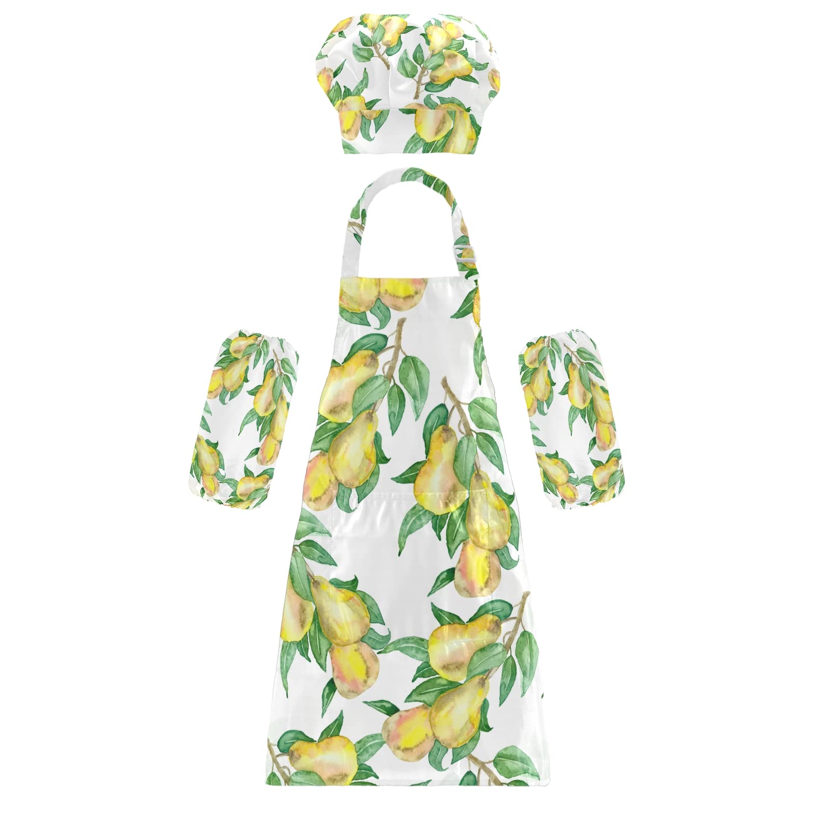 Kids Chef Apron Set with Hat - Adjustable Cooking Baking Apron for Boys & Girls - Perfect for Kitchen Play, Baking, and Pretend Cooking Activities