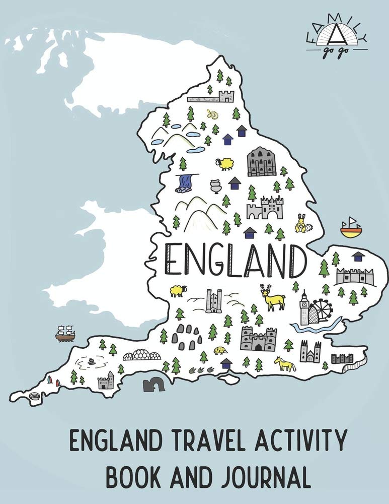 England Travel Activity Book and Journal for Kids - Fun Educational Games, Stickers & Writing Prompts - Perfect for Road Trips, Airplane Travel & Family Vacations