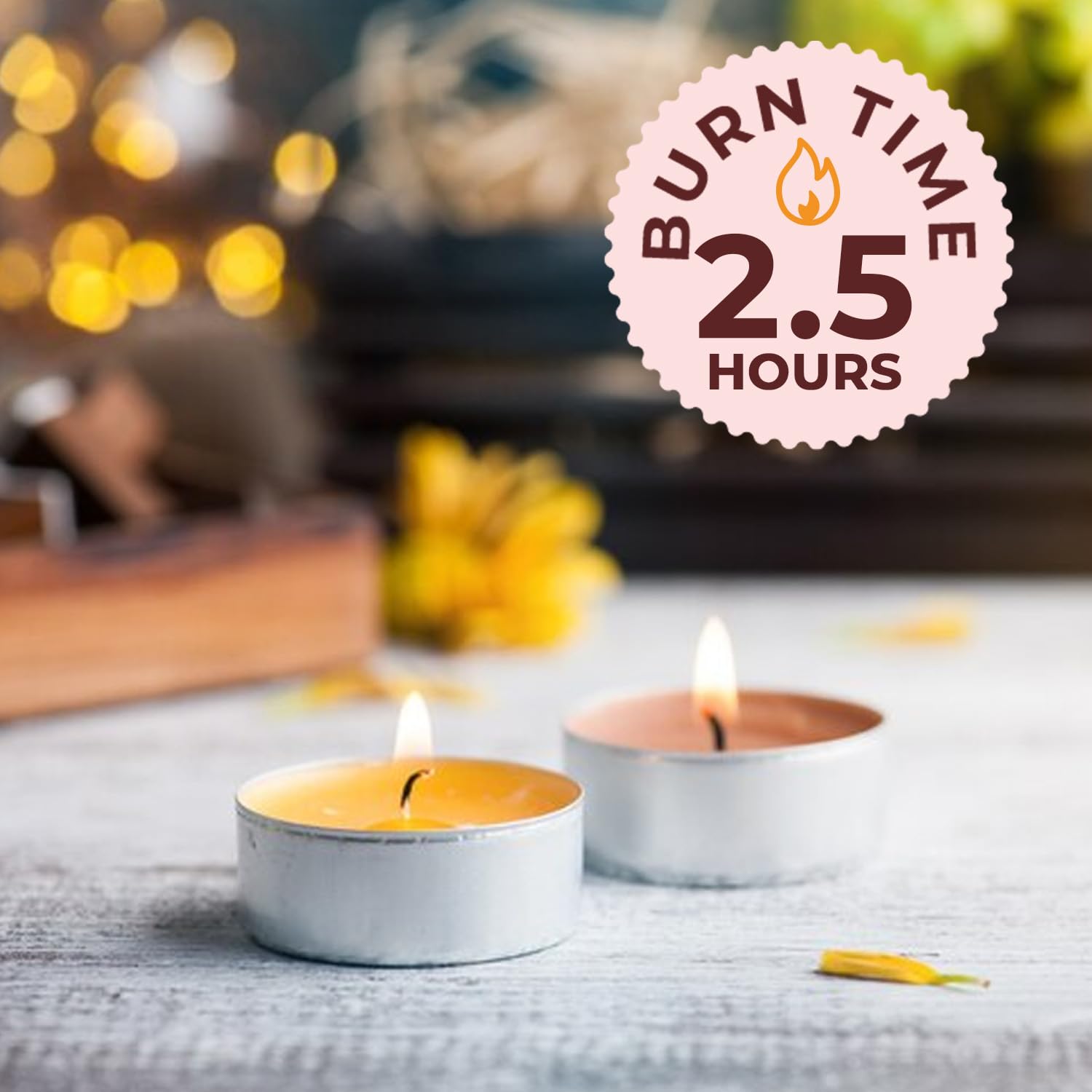 Ekam Scented Tea Light Candles - Pack of 25, Assorted Fragrances (Jasmine, Mahogany, Lavender, Rose & Lemongrass) - Premium Wax for Home Decor, Weddings, Spa Relaxation & Romantic Gifts