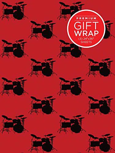 Hal Leonard Drumset Theme Wrapping Paper - Perfect for Musicians, Drummers & Music Lovers - Great for Birthdays, Holidays & Special Occasions