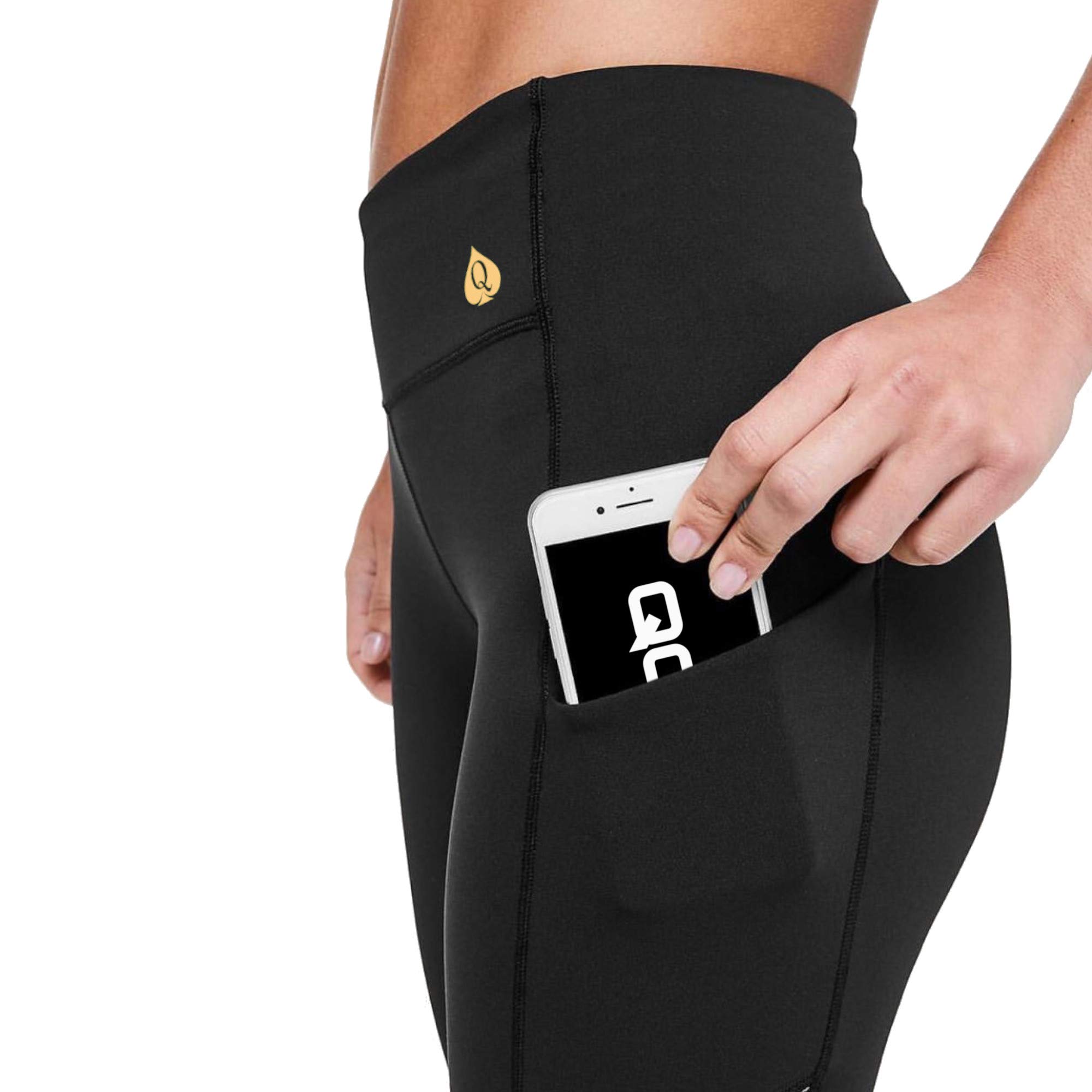 QOS - Gold Label Smooth Leggings - Original Queen of Spades Edition | High-Waist Yoga Pants for Women | Perfect for Workouts, Running & Lounge Wear