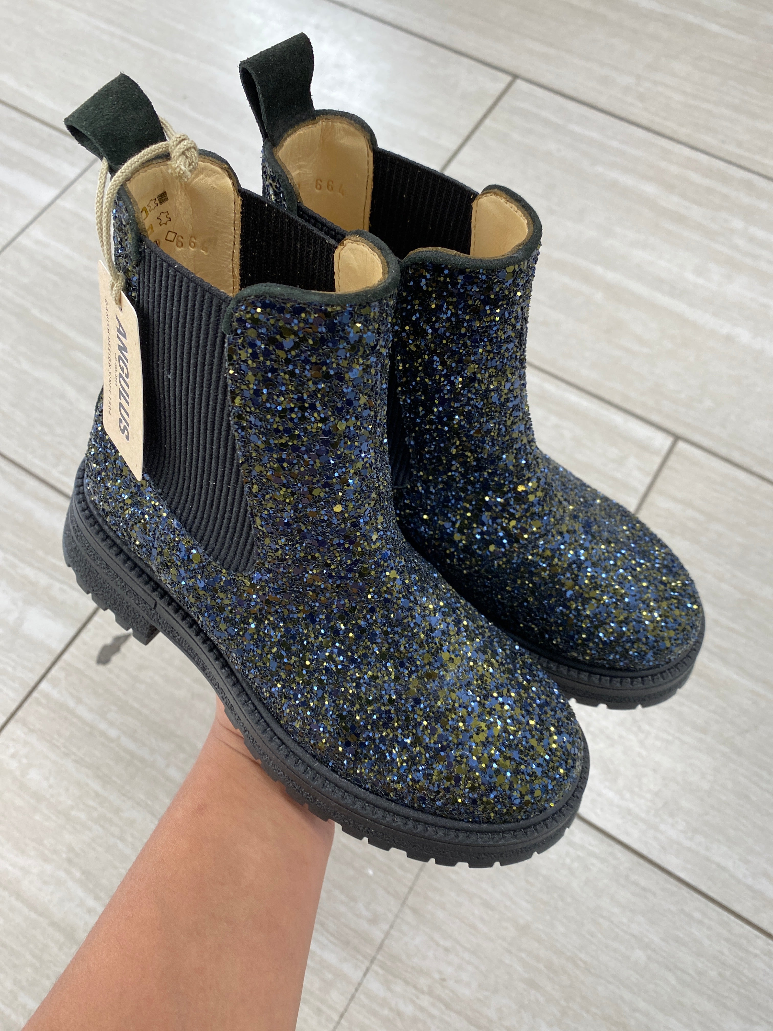 Angulus Teal Glitter Boots for Girls - Waterproof Winter Snow Boots with Sparkly Shiny Finish | Perfect for School, Playdates & Holiday Parties
