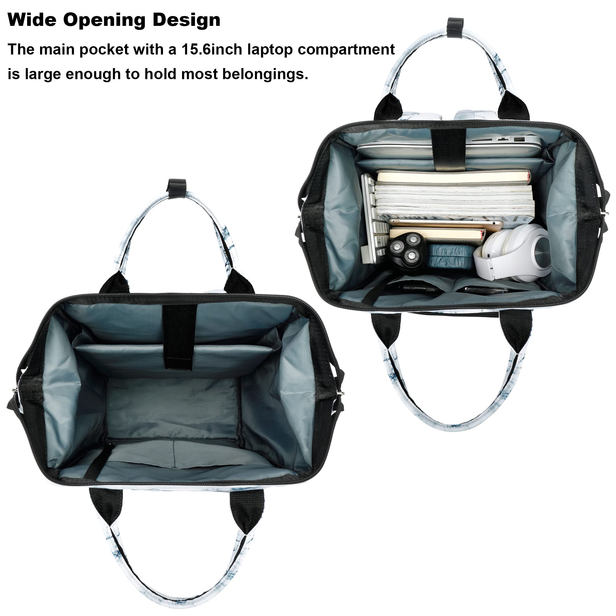 Marble Laptop Backpack 15.6