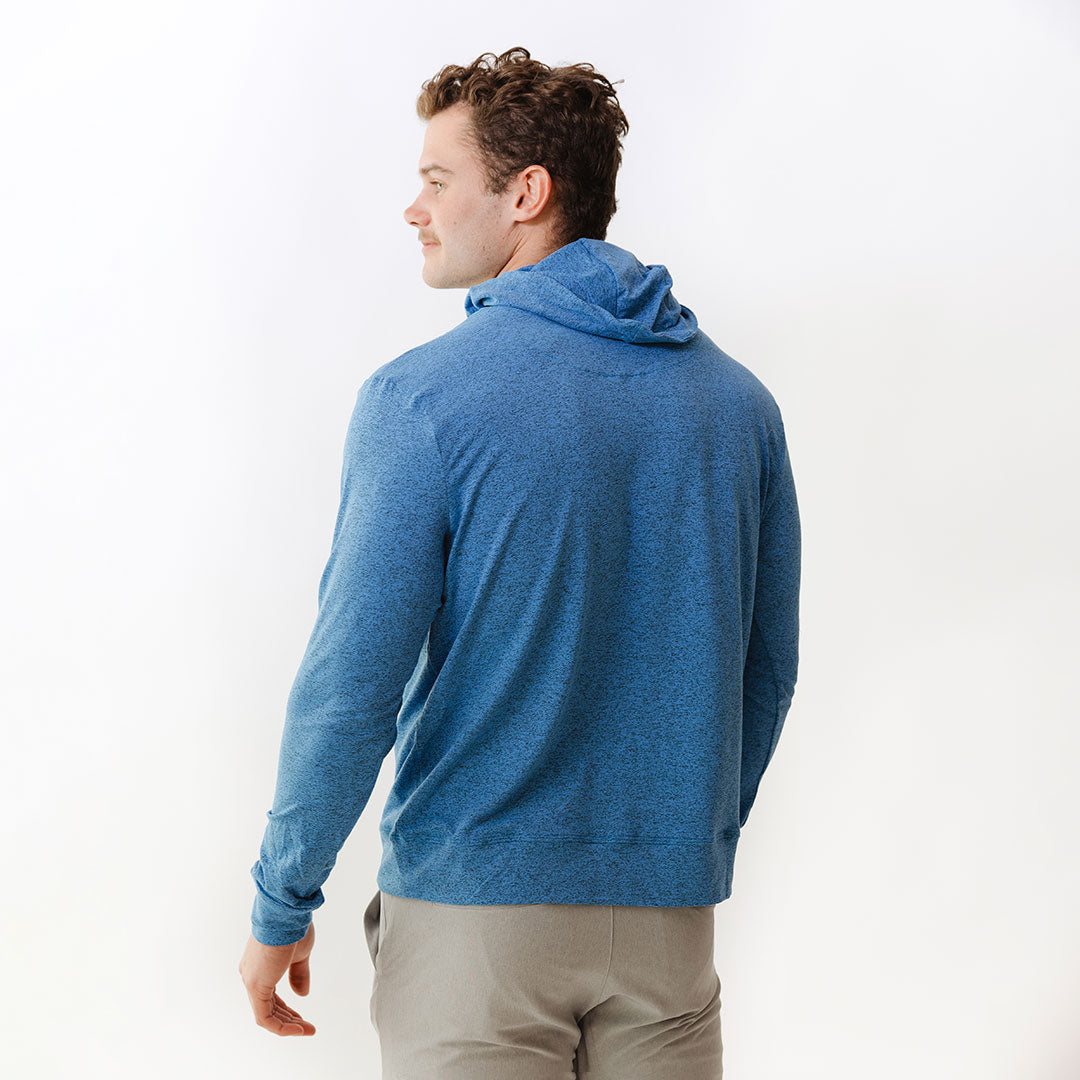 Men's Lightweight Travel Hoodie - Cobalt Blue Zip Up Sweatshirt for Outdoor Adventures & Airplane Comfort