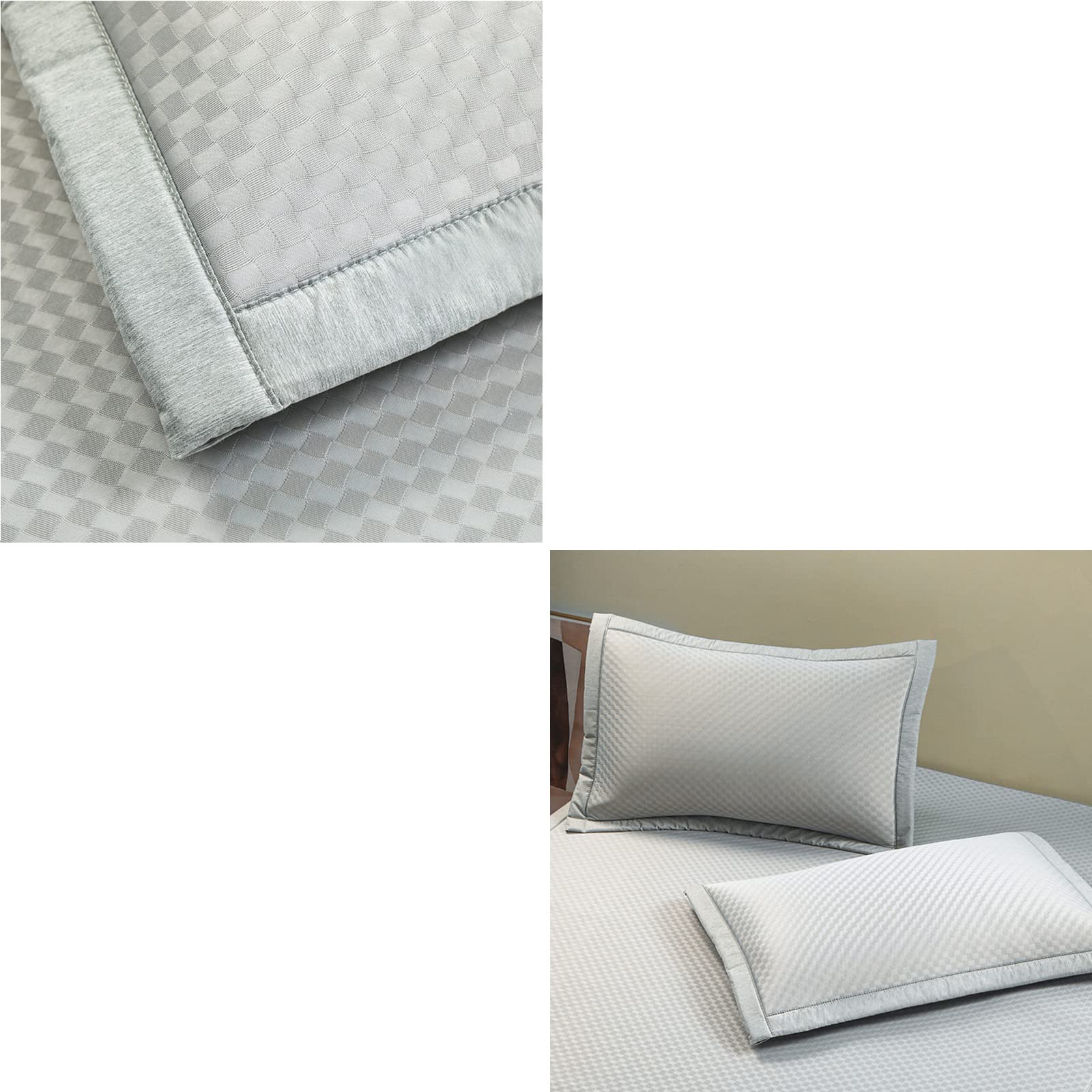 Cooling Latex Mattress Topper for Summer - Foldable Ice Silk Emulsion Cover with 3-Piece Cooling Bed Sheet Set (Grey, 1.8x2m/6ft) - Perfect for Hot Sleepers & Bedroom Comfort