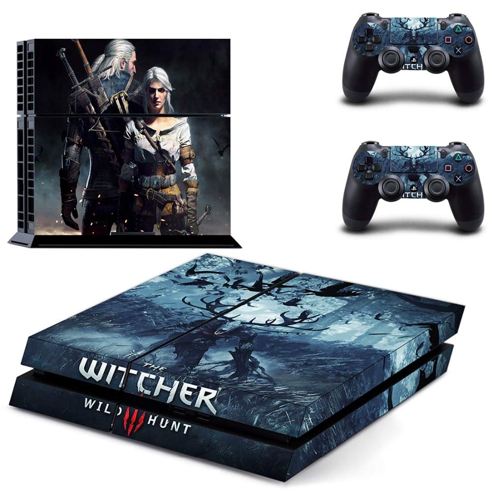 Premium Wild Witcher Hunter PS4 Pro Skin Decal - Vinyl Sticker for Playstation 4 Console & 2 Controllers - Protective Cover for PS4 Slim & Pro Models - Perfect for Gaming Setups & Themed Rooms
