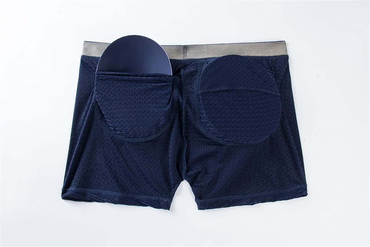 JOCKMAIL Men's Mesh Boxer Briefs with Padded Hip Enhancer - Breathable Underwear for Comfort & Support - Perfect for Gym, Workout & Everyday Wear